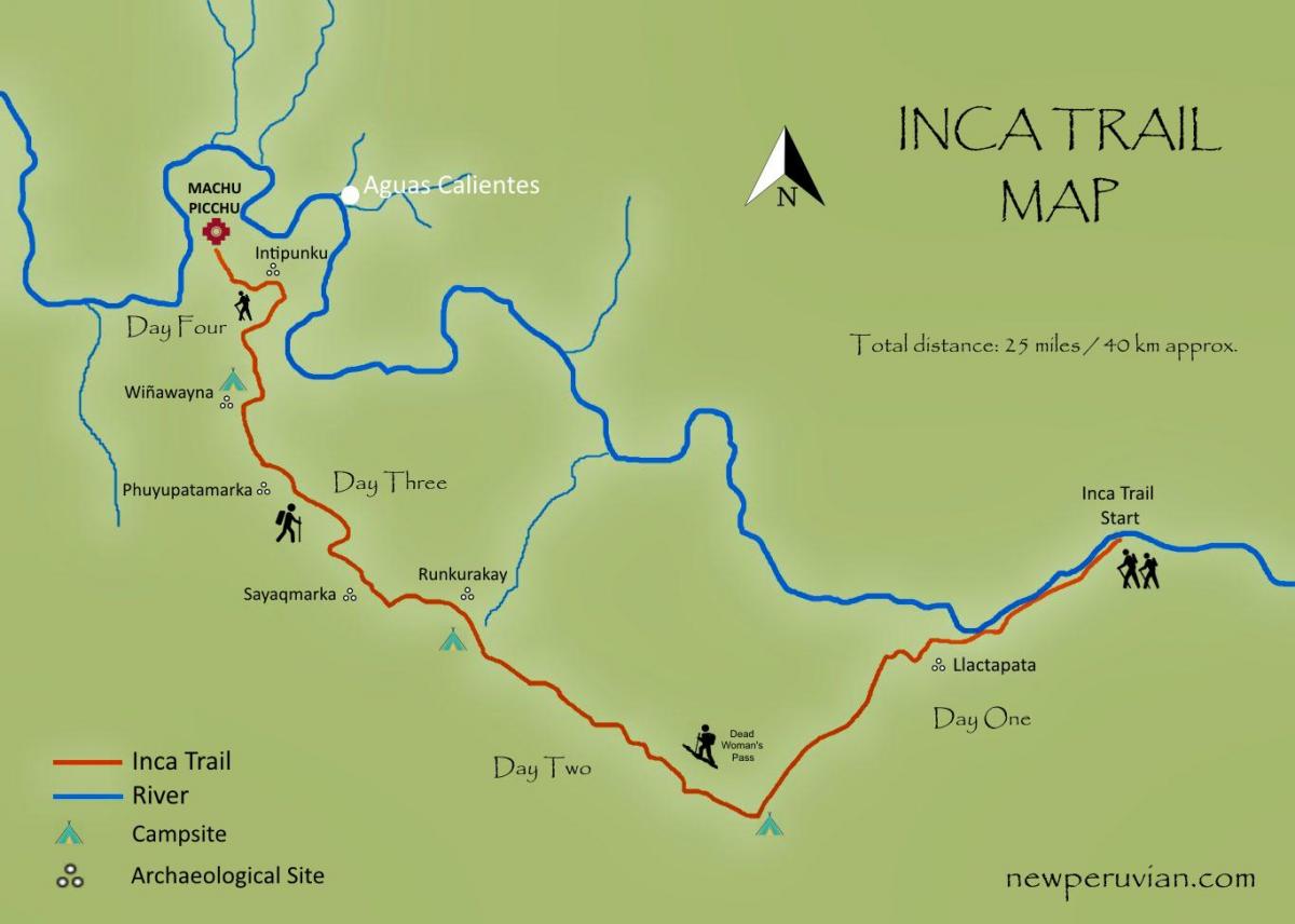 bản đồ của đường mòn inca Peru