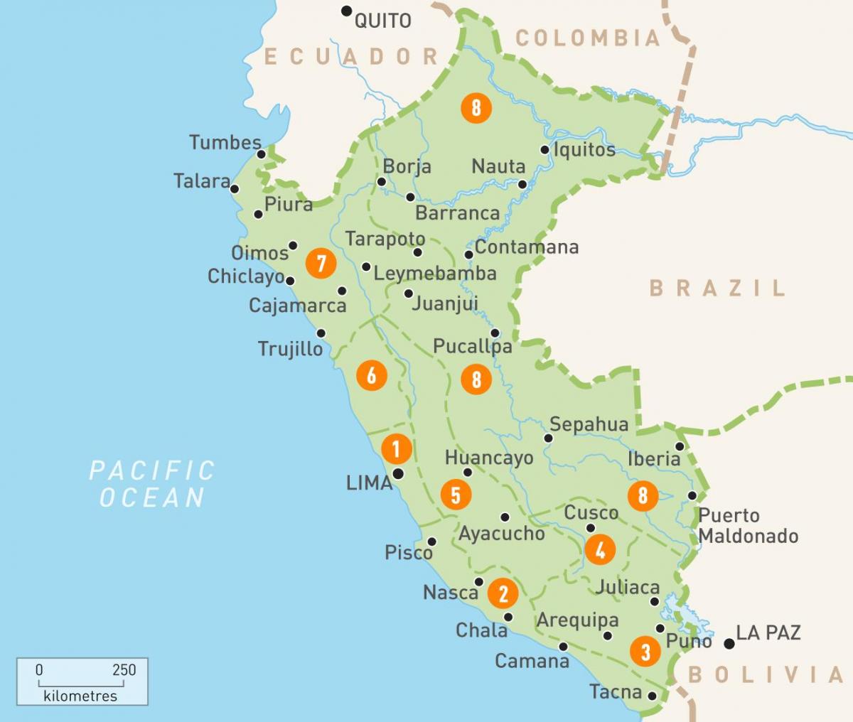 Peru tỉnh bản đồ