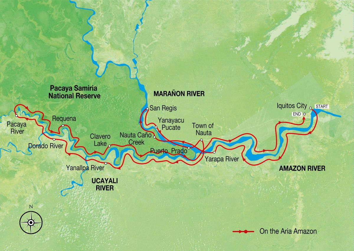 bản đồ của sông amazon Peru