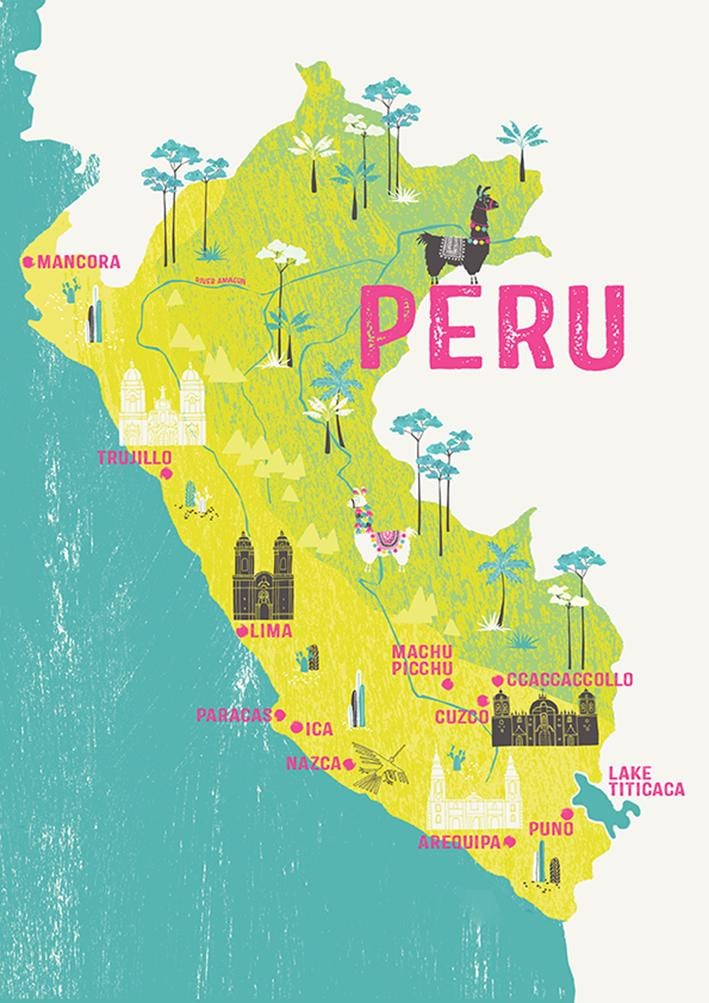 bản đồ của Peru cho trẻ em