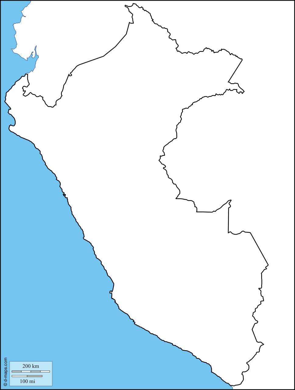 bản đồ của bản đồ trắng của Peru