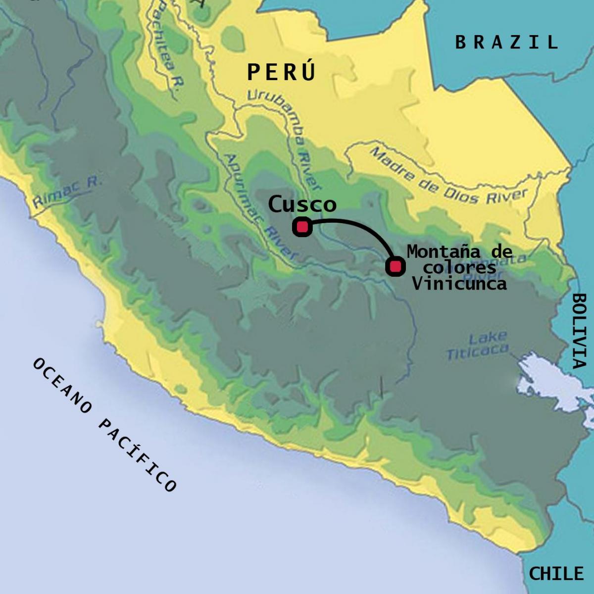 vinicunca Peru bản đồ