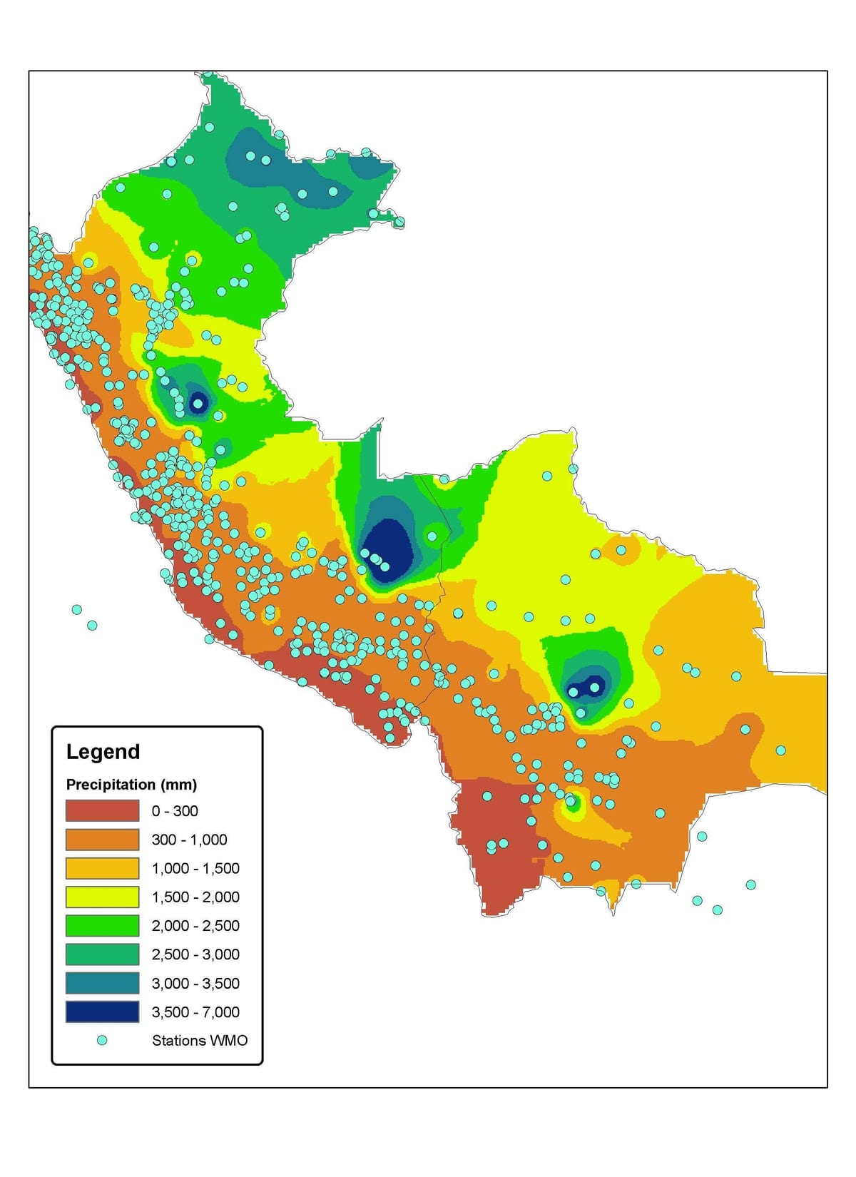 bản đồ của Peru khí hậu
