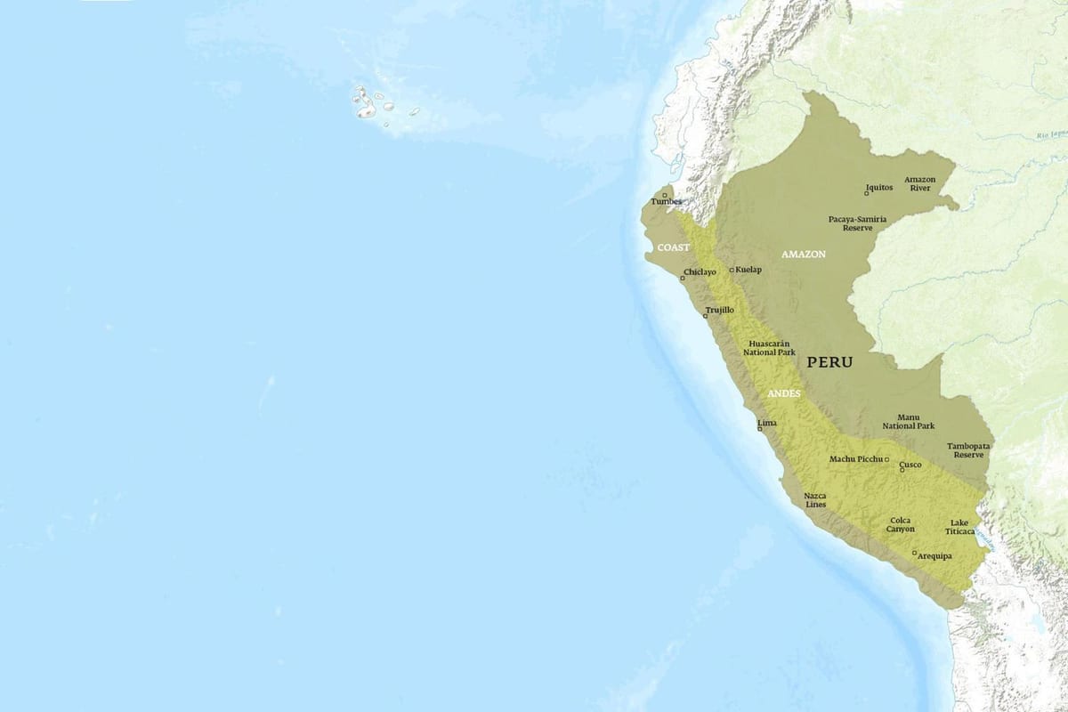 bản đồ của kuelap Peru 