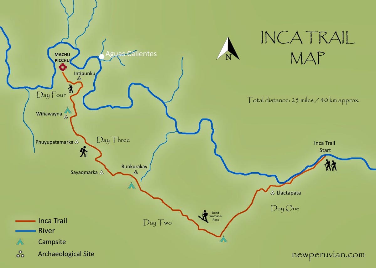 bản đồ của đường mòn inca Peru