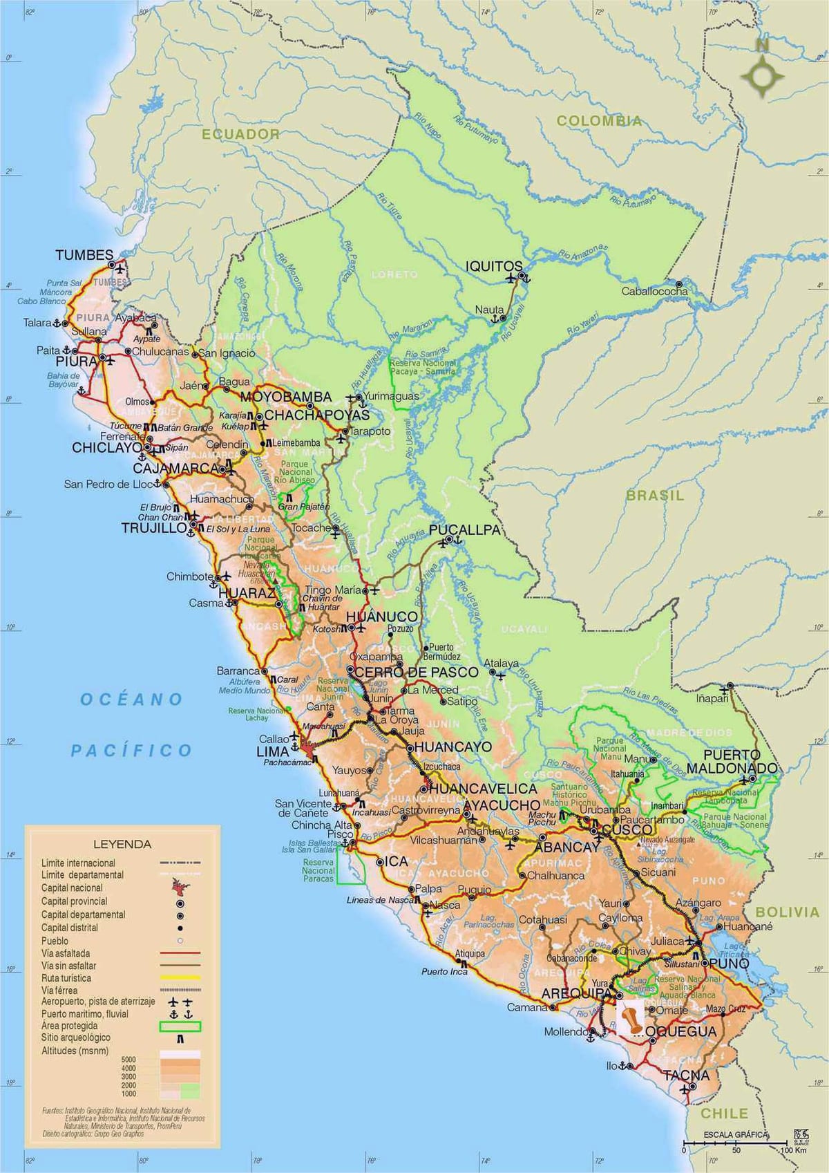 bản đồ của Peru đường