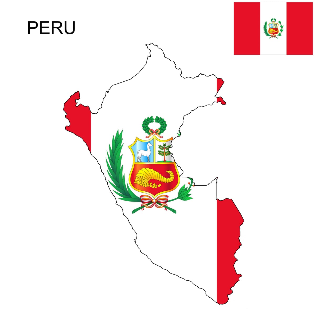 bản đồ của Peru cờ