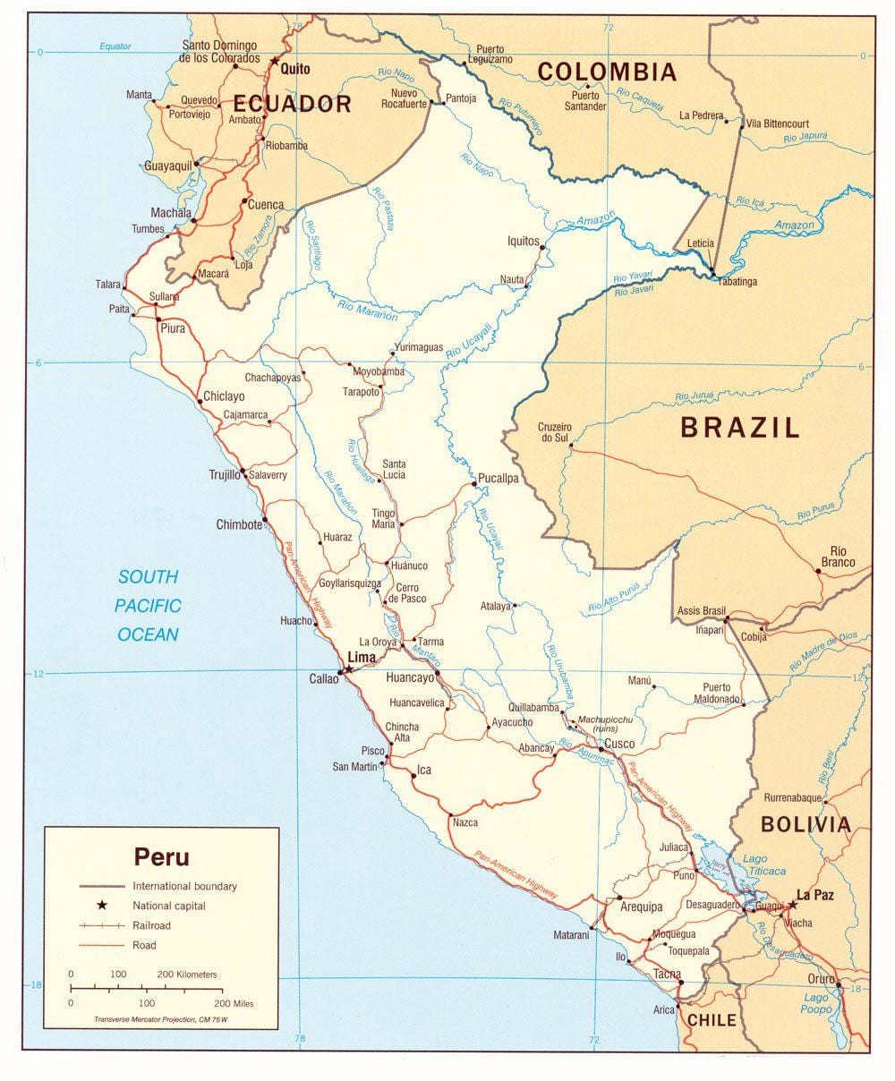 bản đồ của Peru kỳ