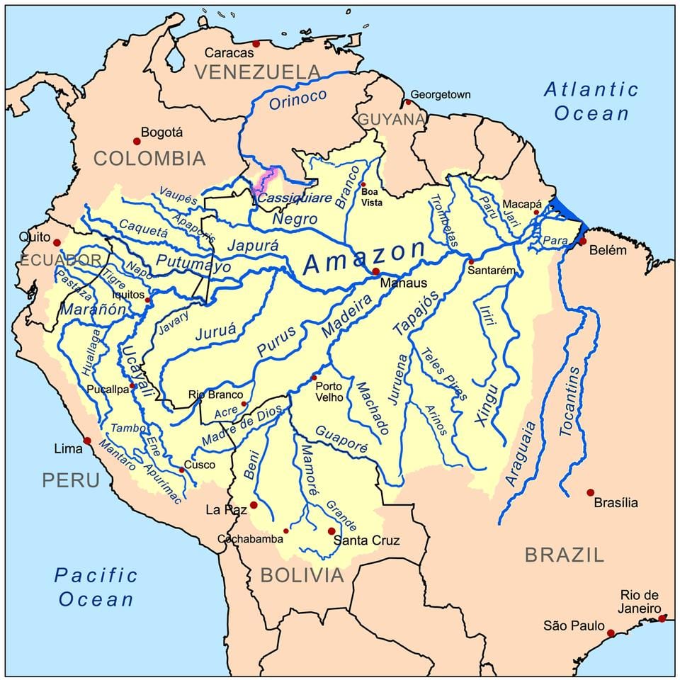 con sông ở Peru bản đồ