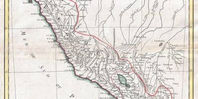 Bản đồ của bản đồ cũ của Peru