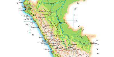 Bản đồ của bản đồ vật lý của Peru