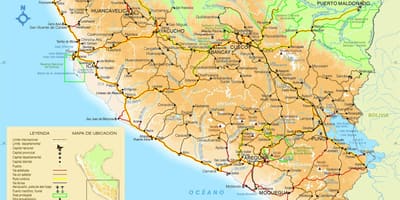 Bản đồ của miền nam Peru