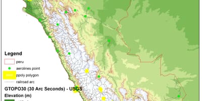 Bản đồ của Peru độ cao