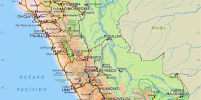 Bản đồ của Peru đường