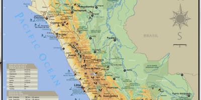 Peru du lịch bản đồ