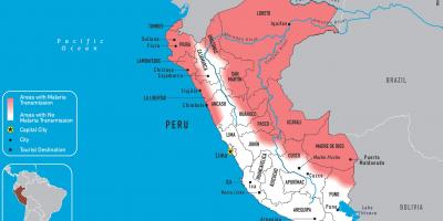 Bản đồ của Peru sốt rét