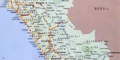 Bản đồ của Peru thành phố
