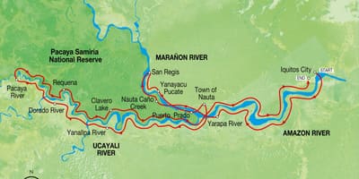Bản đồ của sông amazon Peru