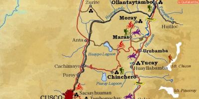 Bản đồ của thiêng liêng thung lũng khu Peru